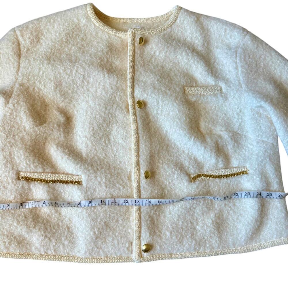 Future Collective Teddy Chain Jacket in Cream - Picture 7 of 11